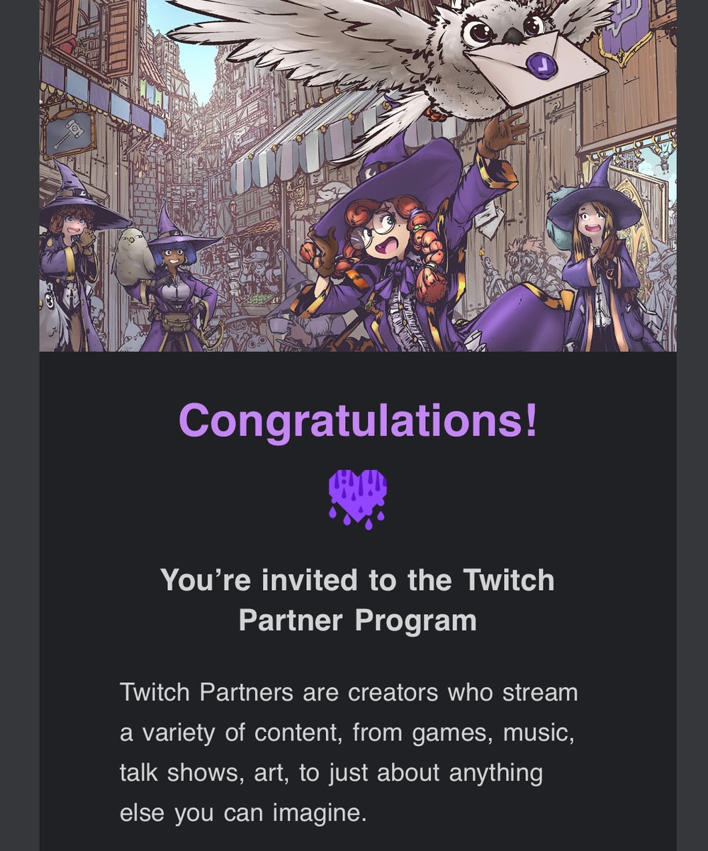 We fucking did it. <a href="/Twitch/">Twitch</a> Partner!!!!!!!

Thank you all so much for the support, means the world to me. For those that went out of their way to help I won't forget it❤️

I have some cool things to announce soon, stay tuned 👀