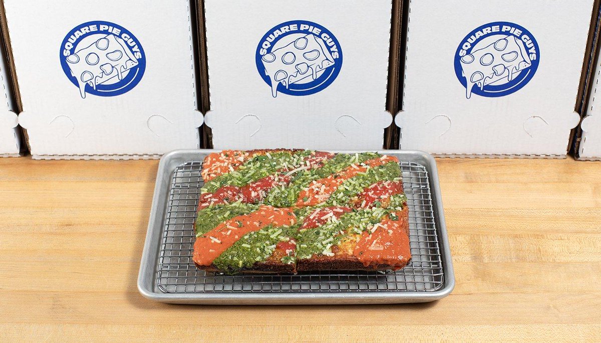 🏆🍕 Try The MVP Pie! 🍕🏆 A cheese lover’s dream with not one, but three sauces: marinara, vodka, and pesto. Each bite is a perfect blend of bold flavors, crafted to satisfy! Grab yours and enjoy the ultimate pizza experience! #MVPpie #SquarePieGuys