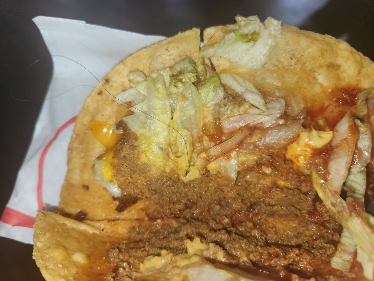 WOGMovement25's tweet photo. My first time going to @JackBox in months and there's hair in my taco 😭 https://t.co/QtZHOLaCQ2