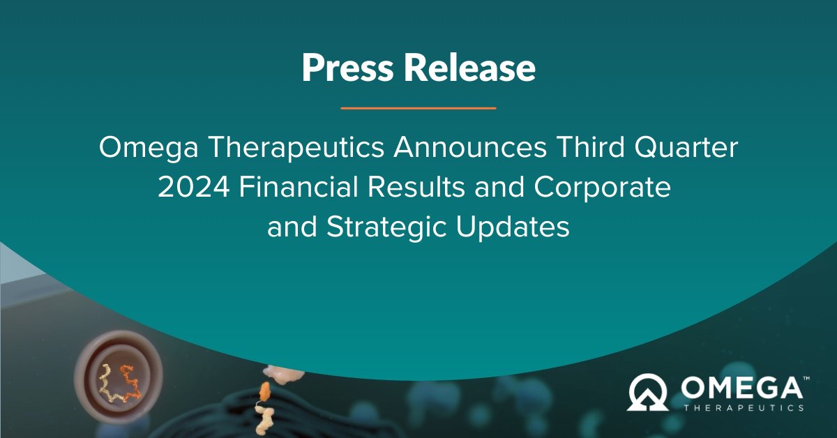 Today we announced our Third Quarter 2024 financial results, completion of our Phase 1 study and strategic updates. Learn more in our press release: bit.ly/3URA77S $OMGA