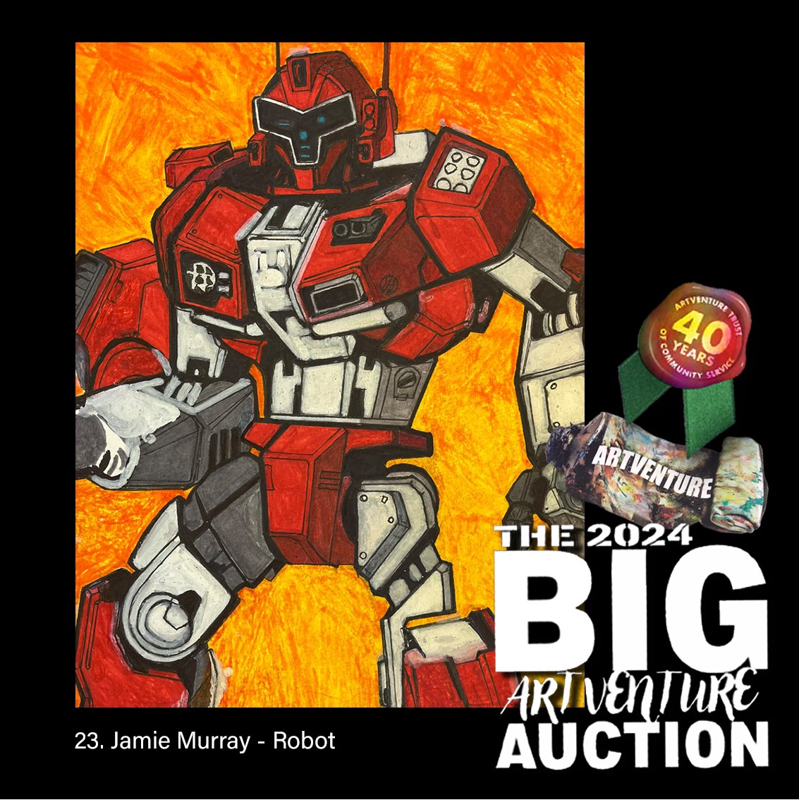 Jamie’s Transformer is a real collector’s item. Be the first one to bid for it! Please visit our auction site and bid for the pieces of our 40th Anniversary Collection: bit.ly/ArtventureAuct…
Thank you for supporting us! 
#robot #transformers