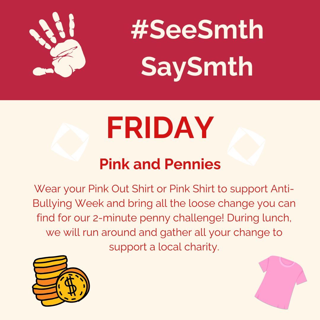 LCISDlchs's tweet image. Tomorrow is Friday: Wear Pink &amp;amp; Pennies for Charities
It’s Pink Day! 💖 Show your support for anti-bullying - wear pink &amp;amp; bring spare change for our 2-Minute Penny Challenge during lunch! Let’s have some fun &amp;amp; raise funds for a great cause. 💰 #PinkOut #PennyChallenge #WeAreLCP