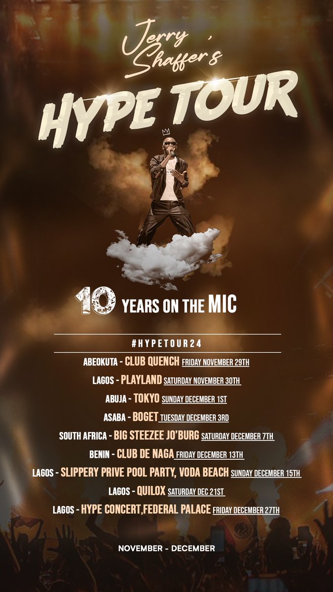 jerryshaferr's tweet photo. 10 whole years of being me and being all about the hype… Touching down every city that has played a major role in my career #hypetour24 #hennessy https://t.co/TdYWcCydRr