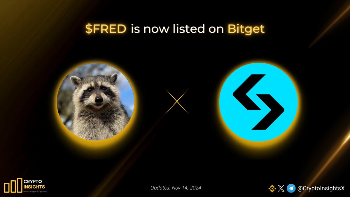 📢 @FRED_CTO_SOL $FRED is now listed on @bitgetglobal #FRED is First  Convicted RACCON meme token on the Solana related to a raccoon which was  killed by @NYSDEC #Memecoin2024 #memecoinsol