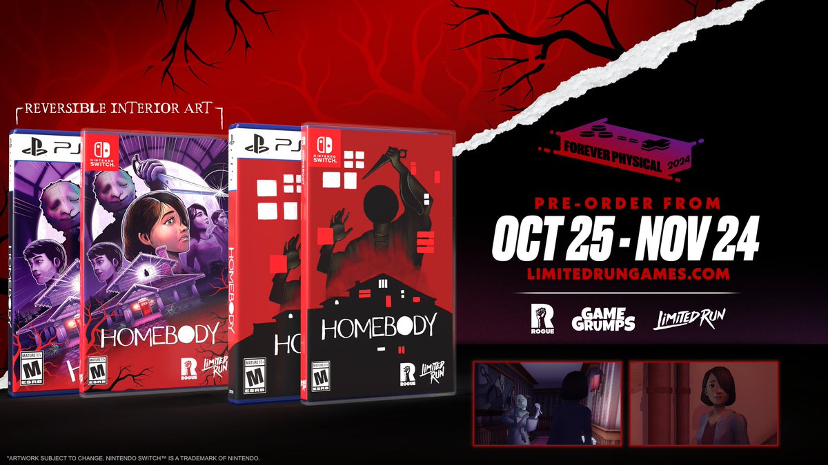 Limited Run Games (@limitedrungames) on Twitter photo Looking for the perfect game to get into a spooky mood? Homebody combines escape room puzzle thrills with serial killer chills! 
Reserve your copy today: bit.ly/48gnjxn Looking for the perfect game to get into a spooky mood? Homebody combines escape room puzzle thrills with serial killer chills! 
Reserve your copy today: bit.ly/48gnjxn