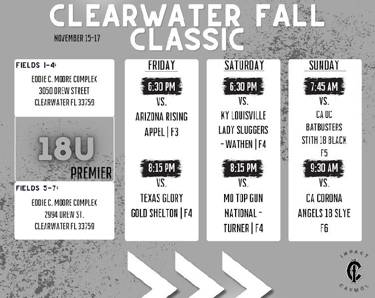 Coming off a great weekend at The Veterans Showcase, and excited to get back with my team this weekend in Clearwater! Come watch us play!! <a href="/impactcaymol/">Impact Caymol</a> <a href="/mrood18/">Mitch Rood</a>