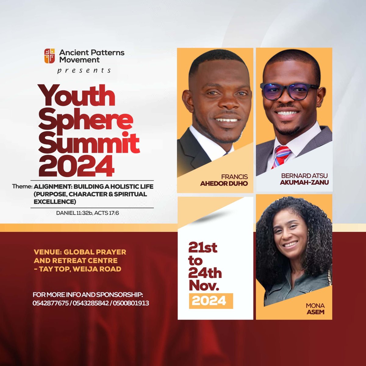 ancientpatterns's tweet photo. A fellowship of Christian Youth...
Come let's align and re-align with our Maker. 

It's absolutely free but registration is compulsory👇
https://t.co/LdPDTyeZ6R
Can't wait to see youuuuu🥰

#Alignment
#RaisingChristlikeYouth
#ImpactingLives 
#TouchingNations https://t.co/Y1ODisYjX9