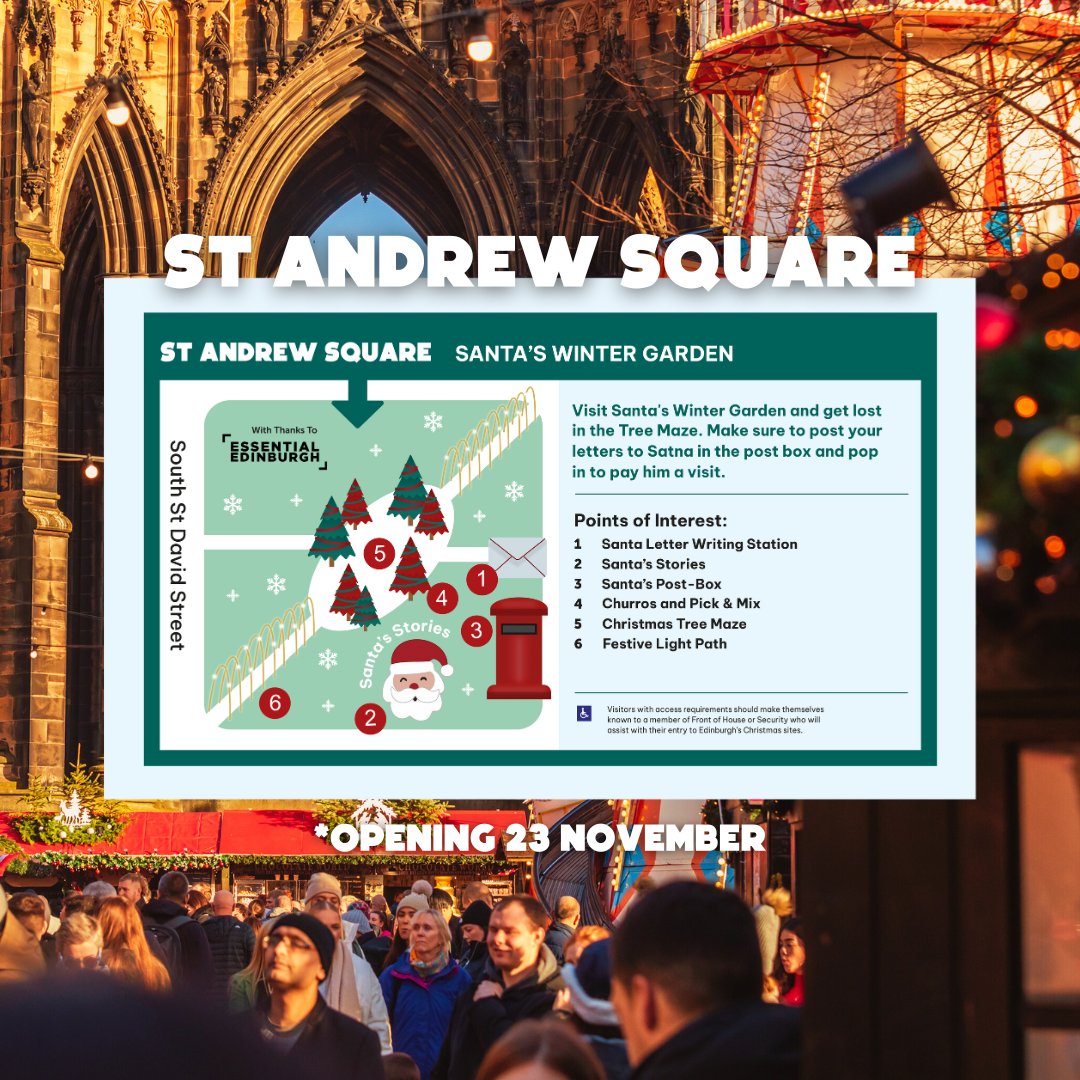 Edxmas's tweet image. Our elves have mapped out each of Edinburgh’s Christmas locations🎄

Full-sized maps and opening times, please visit our website.

(Please note, Edinburgh Council guidelines -under 18s must be accompanied by adult after 8pm.)

🔗edwinterfest.com/edinburgh-chri…