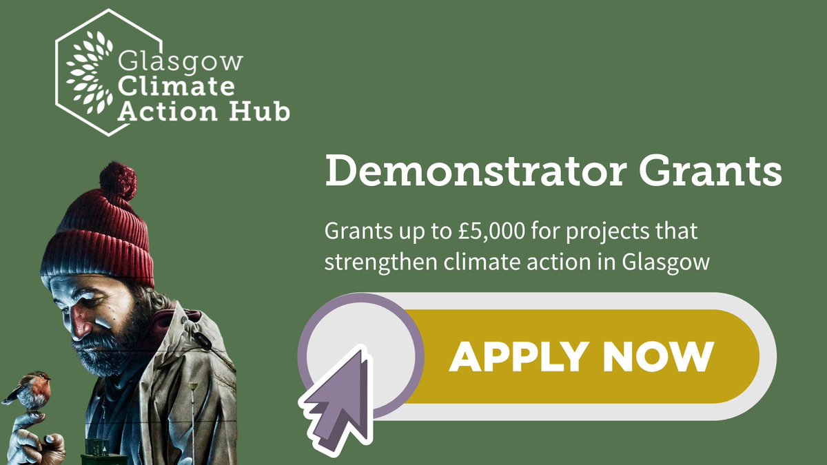 📣Open - Demonstrator Grants programme live till 29th November.

The programme supports #Glasgow projects that are working to strengthen #ClimateAction in the city. For full eligibility criteria and to apply visit: gcah.scot/demonstrator-g…