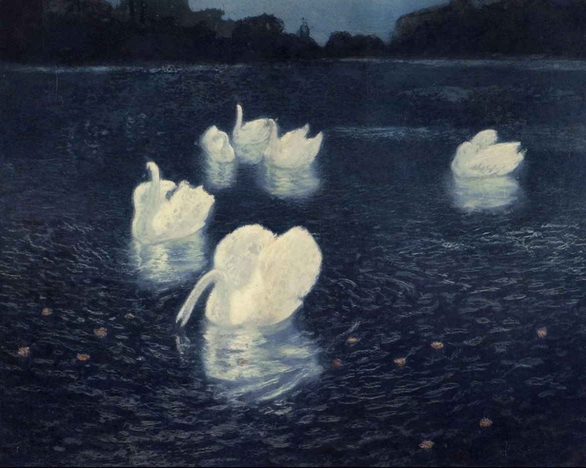 Swans On The River 
by Frits Thaulow - 1880