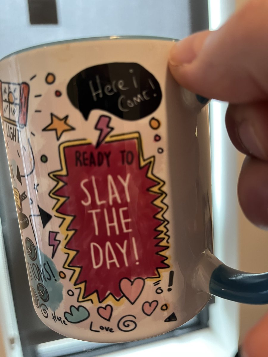 LeonNFFC's tweet photo. Alas, despite this peppy mug of tea, I am not slaying the day - at best we’re a sort of hand slapping stale mate. https://t.co/OpkD4lV5Qp