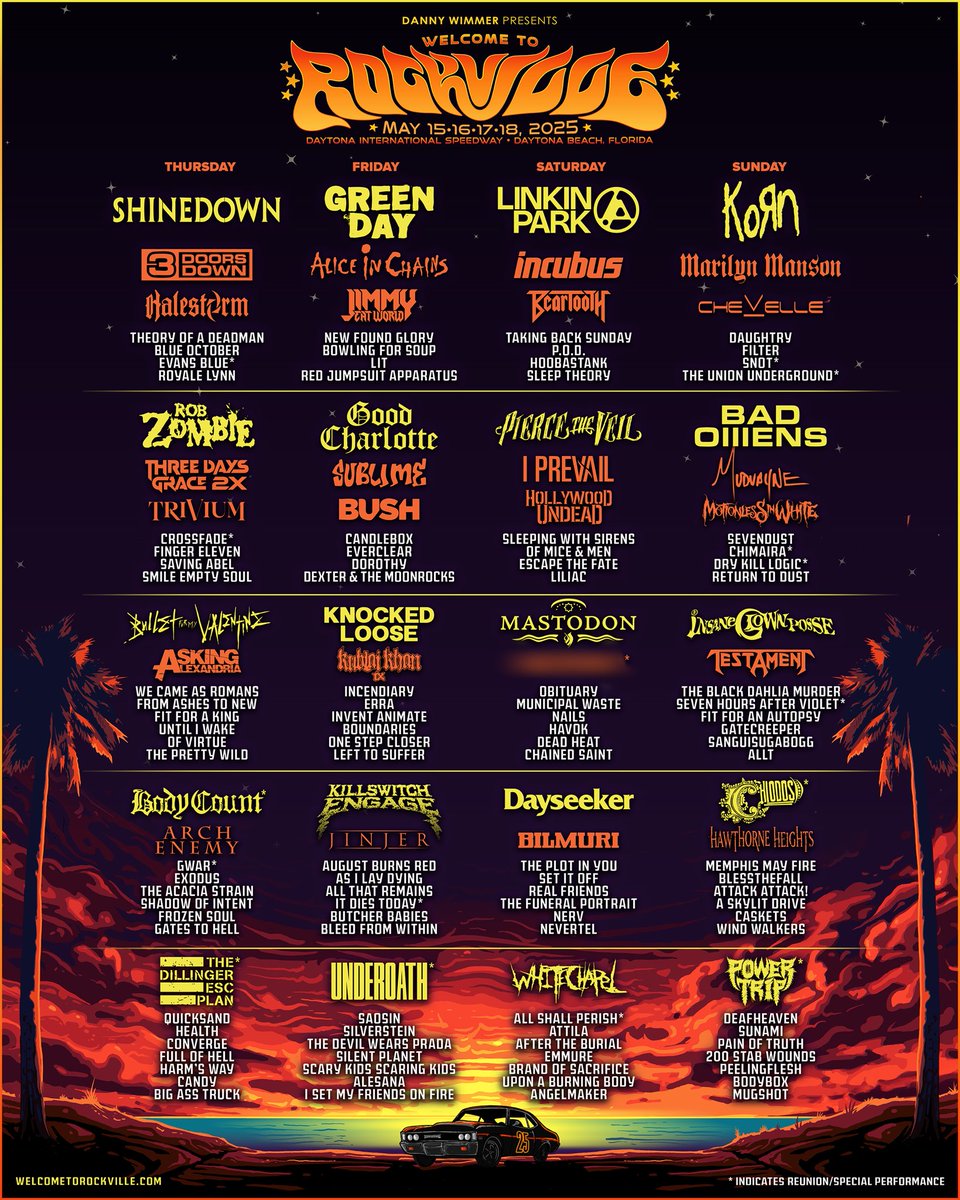 GoodCharlotte's tweet image. BRING EM OUT, BRING EM OUT
We’re coming to North America’s LARGEST rock fest @RockvilleFest — Friday 16th May 2025 Daytona International Speedway!! 

Tickets on sale NOW!!
welcometorockville.com