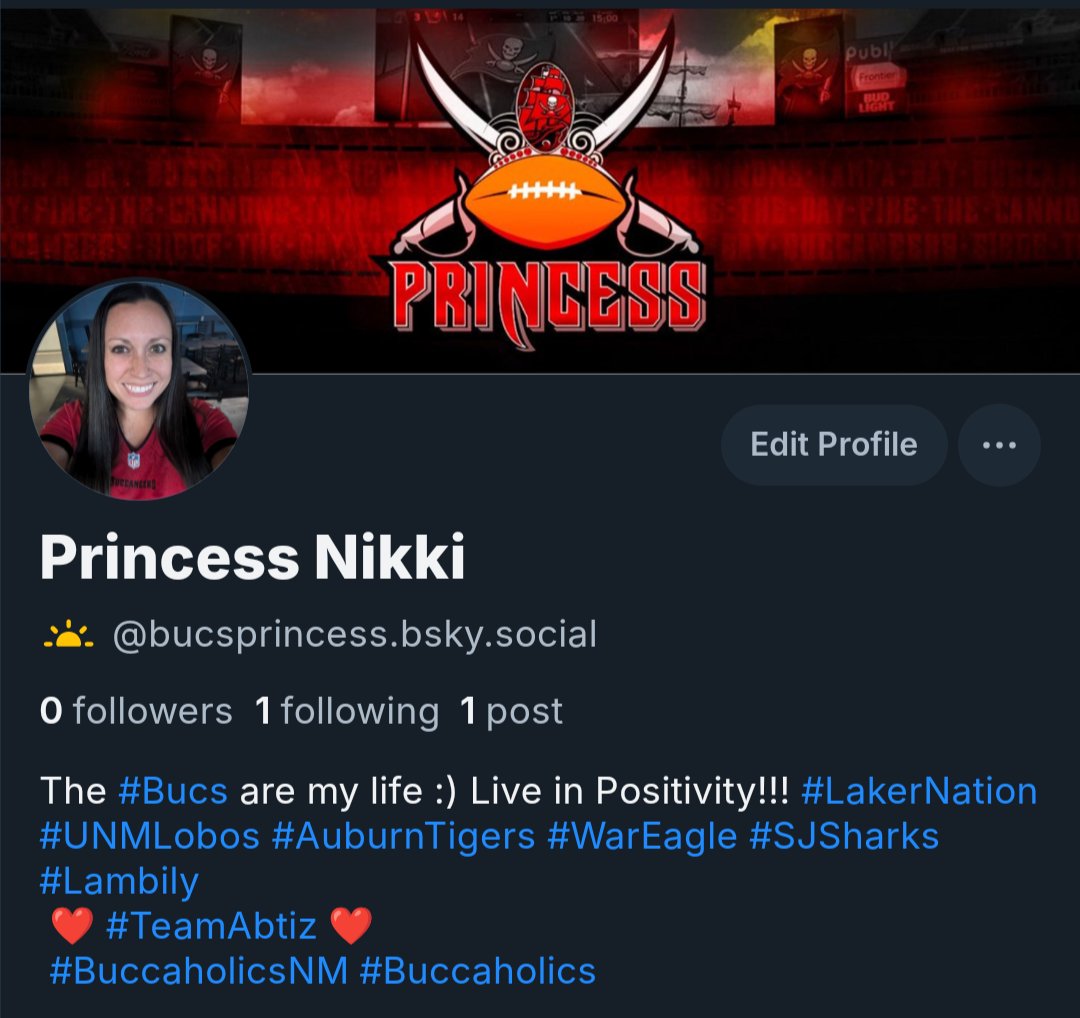 Starting fresh on #BlueSky:

@BucsPincess.bsky.social

Would love to reconnect with anyone who makes the jump that I've known from here for all these years! 😘