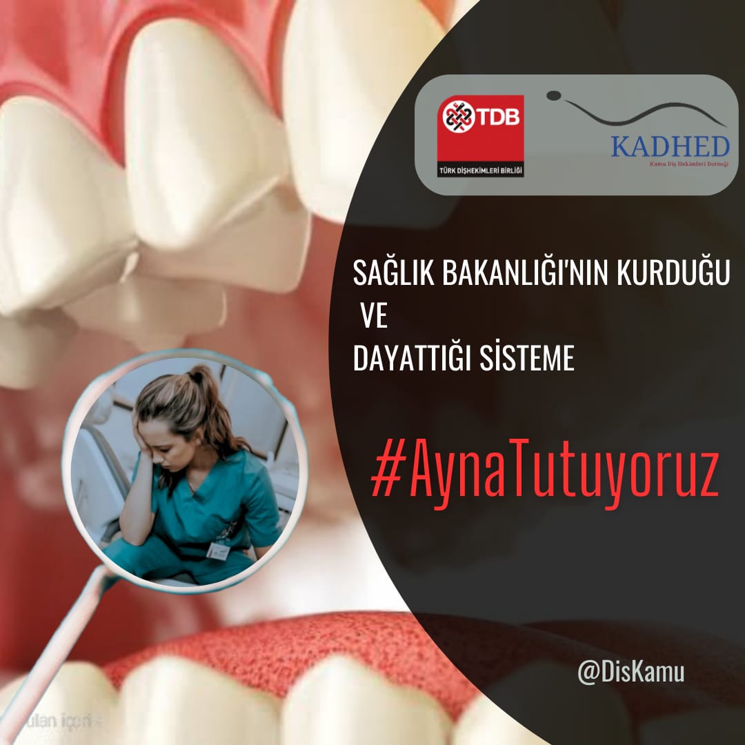 #AynaTutuyoruz
Bol diş çürüklü toplum.
Yıpranan, yoksul maaşlı kamu diş hekimi.
Atanmayan diş hekimleri.
Atanmayan ağız diş sağlığı teknikerleri.
Artan sağlık harcaması.
Serbest çalışma hakkı elinden alınan, kendini geliştirecek maddi ve manevi gücü kalmayan, her gün 10-15