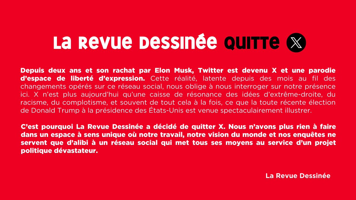 Pourquoi nous quittons X ? ⬇️