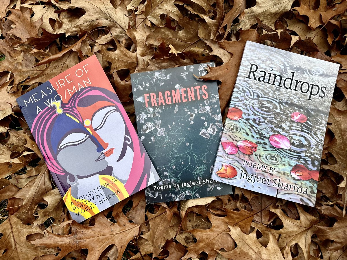 Kris_A_Chandar's tweet photo. Poet Jagjeet Sharma (Guddi) was kind enough to gift these three books penned by her. Working on a promotional film with her! 
#poetrylovers #poetrycommunity #poetrytwitter #poetry #ottawapoets #ottawawriters https://t.co/ZOsomiEFCg