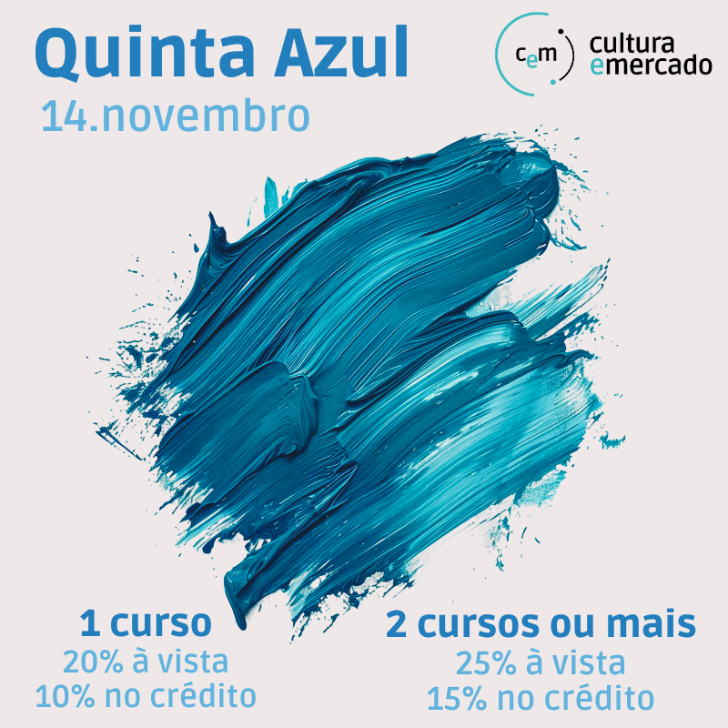 É HOJE!

QUINTA AZUL NO CULTURA E MERCADO!

Descontos IMPERDÍVEIS nos cursos que estão com inscrições abertas!

Corre lá:

culturaemercado.com.br/cursos-novo/

#QuintaAzul2024
