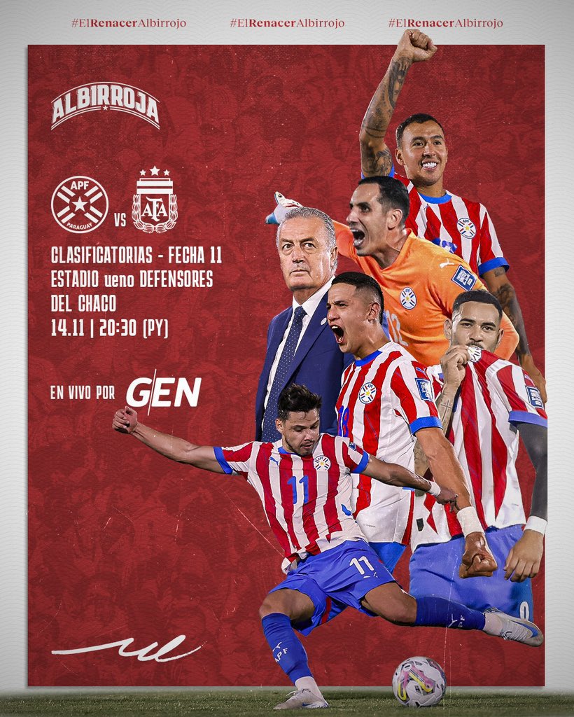 ¡HOY TODOS CON LA ALBIRROJA! ❤️🤍🇵🇾