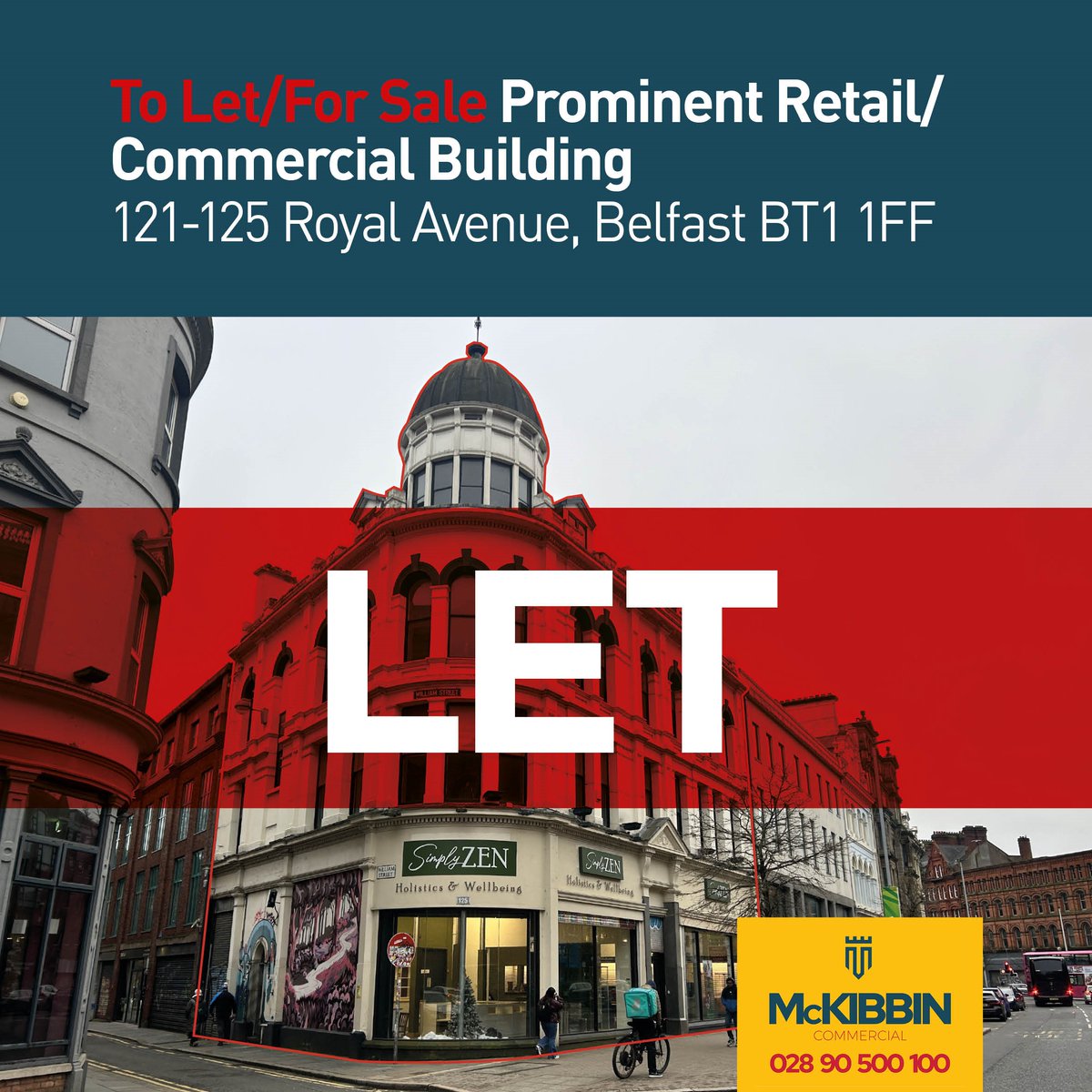 McKibbinComm's tweet photo. LET - PROMINENT COMMERCIAL BUILDING

Great to have the new tenant moved into this fantastic building on Royal Avenue. Thanks to Andrew McWilliams of @carsonmcdowell  for acting on behalf of the owners with legals, excited to see how this one turns out! 

#let #bt1 #dealnews https://t.co/ngz2kstCM5