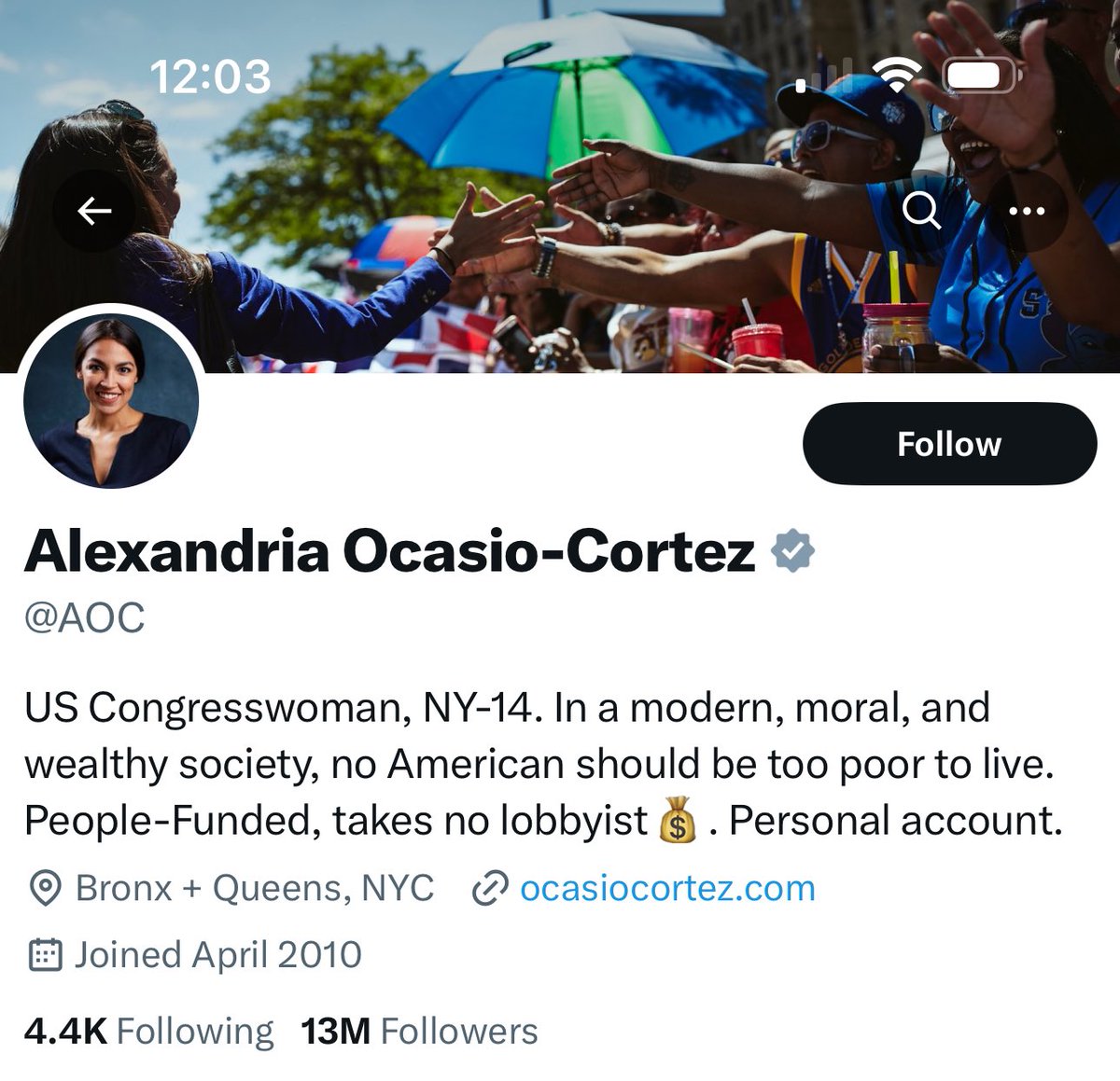 JUST IN: AOC removed her pronouns from her bio