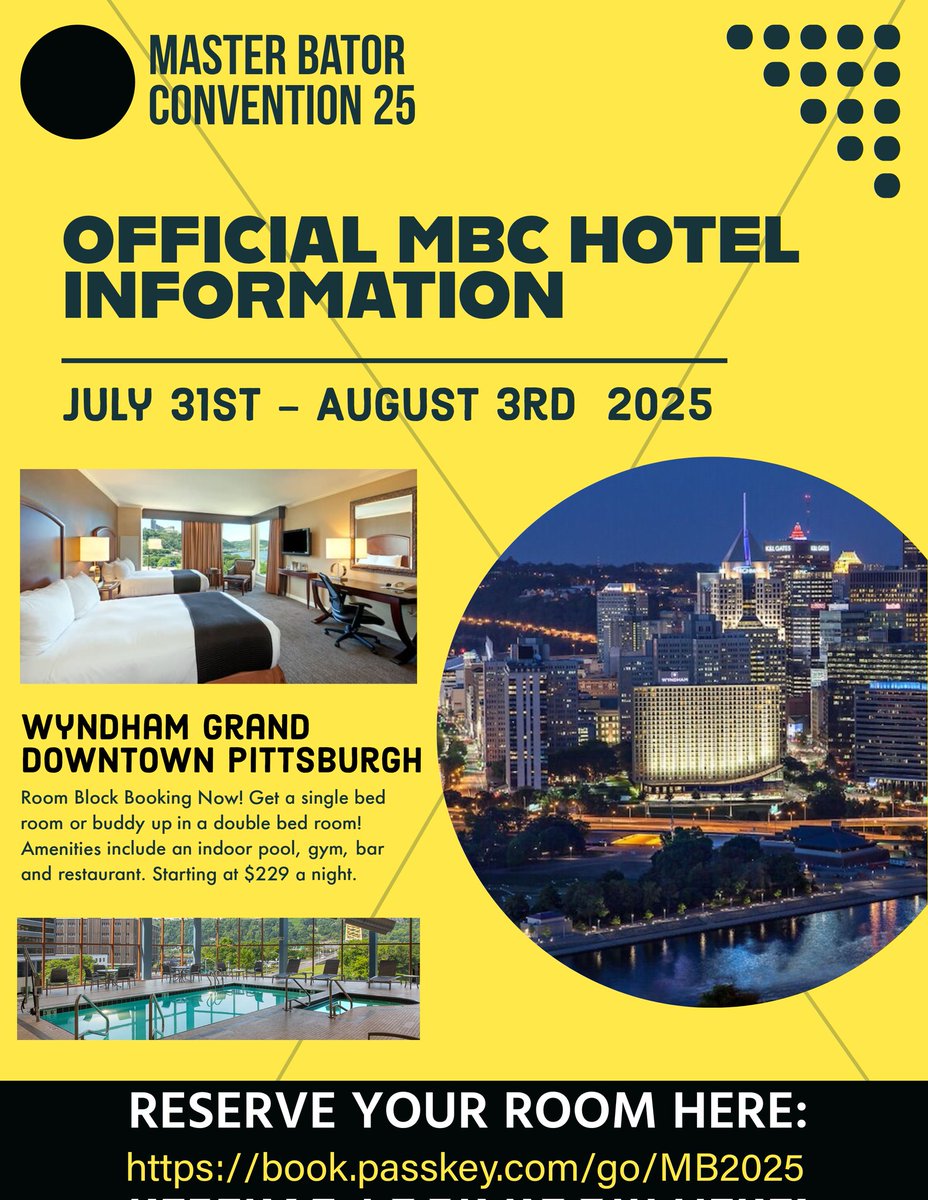 Master Bator Convention 2025 is coming up! Our host hotel has been chosen and you can book through our special link for convention rates. book.passkey.com/go/MB2025
#mbc25 #bator #edge #goon