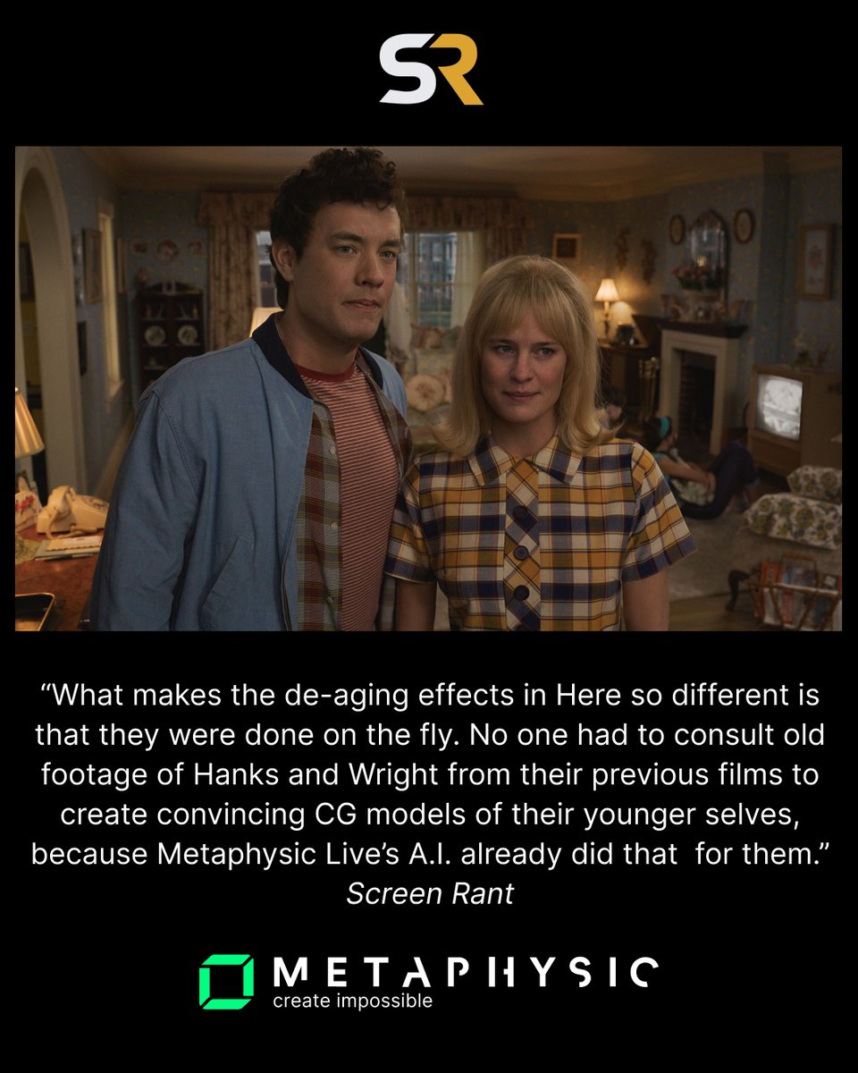 With our Generative AI tech, the magic happened in real-time. There were no delays—just Hanks and Wright seamlessly returning to their younger selves.

#HEREMovie #Hollywood #Metaphysic #AI