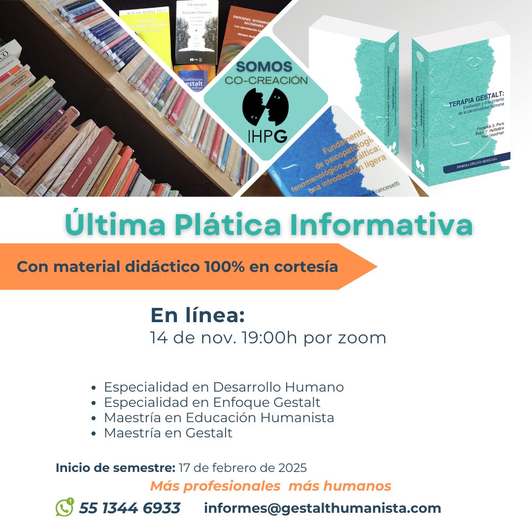 IHPG1's tweet photo. Hoy es la última plática informativa para aprovechar la promoción de material didáctico de cortesía (todo de IHPG Editorial) al hacer el pago de tu inscripción. Pregunta los detalles en la sesión que tendremos hoy a las 7:00 p.m. por zoom. Ahí nos vemos😉. https://t.co/hgWL25vLh7