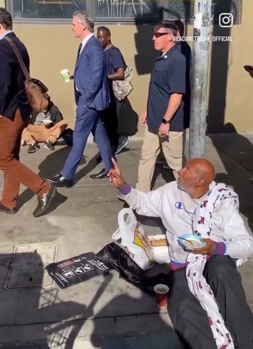 Blklivesmatter's tweet image. It’s puzzling why Gavin Newsom, the governor of CA, thought this image would be well-received. It says a lot about how he views the houseless community.