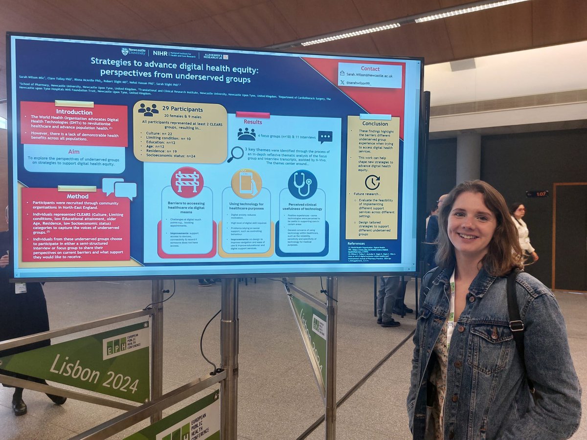 Sarah Wilson (@sarahwilson99_) on Twitter photo Excited to be presenting my PhD work during the poster walk session tomorrow at #EPH2024
Also presenting the results of a systematic review exploring the impact of air pollution on brain health
<a href="/NCL_Pharmacy/">Newcastle Pharmacy</a> <a href="/sarahpslight/">Sarah Slight ๐บ๐ฆ</a> @RionaMcArdle <a href="/ClareLTolley/">Clare Tolley</a> <a href="/Nehal_Hassan_/">Nehal Hassan</a> @rdslight Excited to be presenting my PhD work during the poster walk session tomorrow at #EPH2024
Also presenting the results of a systematic review exploring the impact of air pollution on brain health
<a href="/NCL_Pharmacy/">Newcastle Pharmacy</a> <a href="/sarahpslight/">Sarah Slight ๐บ๐ฆ</a> @RionaMcArdle <a href="/ClareLTolley/">Clare Tolley</a> <a href="/Nehal_Hassan_/">Nehal Hassan</a> @rdslight