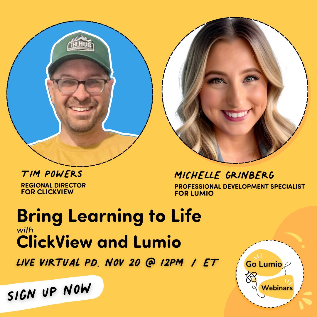 LumioSocial's tweet image. Join us next week as we dive into how you can boost engagement at your school with @ClickView embedded videos in Lumio.
Learn to integrate these videos, customize interactive activities, and maximize ClickView videos to enhance learning!
➡️Sign up here: bit.ly/4fvalyI