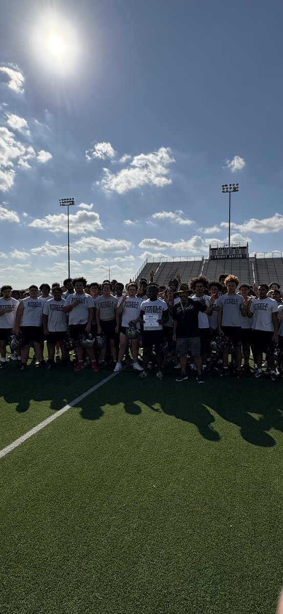 Cibolo Steele Football (@football_steele) on Twitter photo Congrats to <a href="/CapellRoyal/">Royal Capell〽️</a> for being named the <a href="/slimchickens/">Slim Chickens</a> <a href="/SCUCISD/">SchertzCiboloUC ISD</a> Athlete of the Month for November! Royal displays his leadership abilities on and off the field along with his exceptional play on the field. ⚔️⚔️⚔️
<a href="/Coach_Lehnhoff/">Coach Scott Lehnhoff</a> <a href="/LinthicumJustin/">Justin Linthicum</a> Congrats to <a href="/CapellRoyal/">Royal Capell〽️</a> for being named the <a href="/slimchickens/">Slim Chickens</a> <a href="/SCUCISD/">SchertzCiboloUC ISD</a> Athlete of the Month for November! Royal displays his leadership abilities on and off the field along with his exceptional play on the field. ⚔️⚔️⚔️
<a href="/Coach_Lehnhoff/">Coach Scott Lehnhoff</a> <a href="/LinthicumJustin/">Justin Linthicum</a>