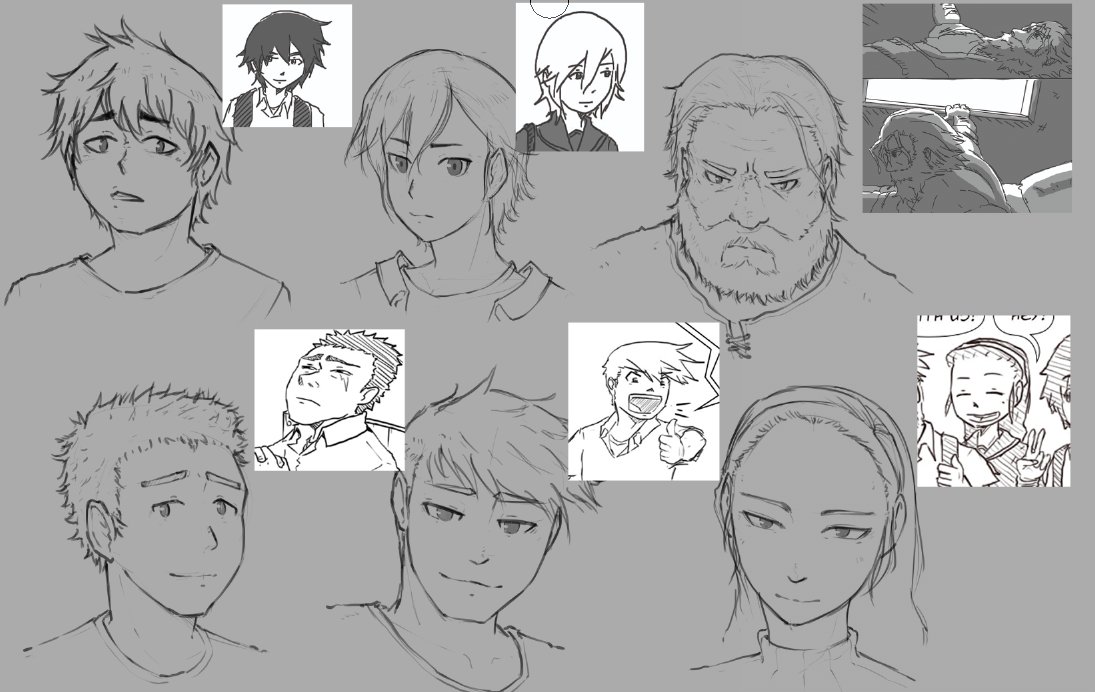 Tapsi___'s tweet image. Today's artstream was re-drawing my old tapas comic characters xD This was really fun to do #digitalart