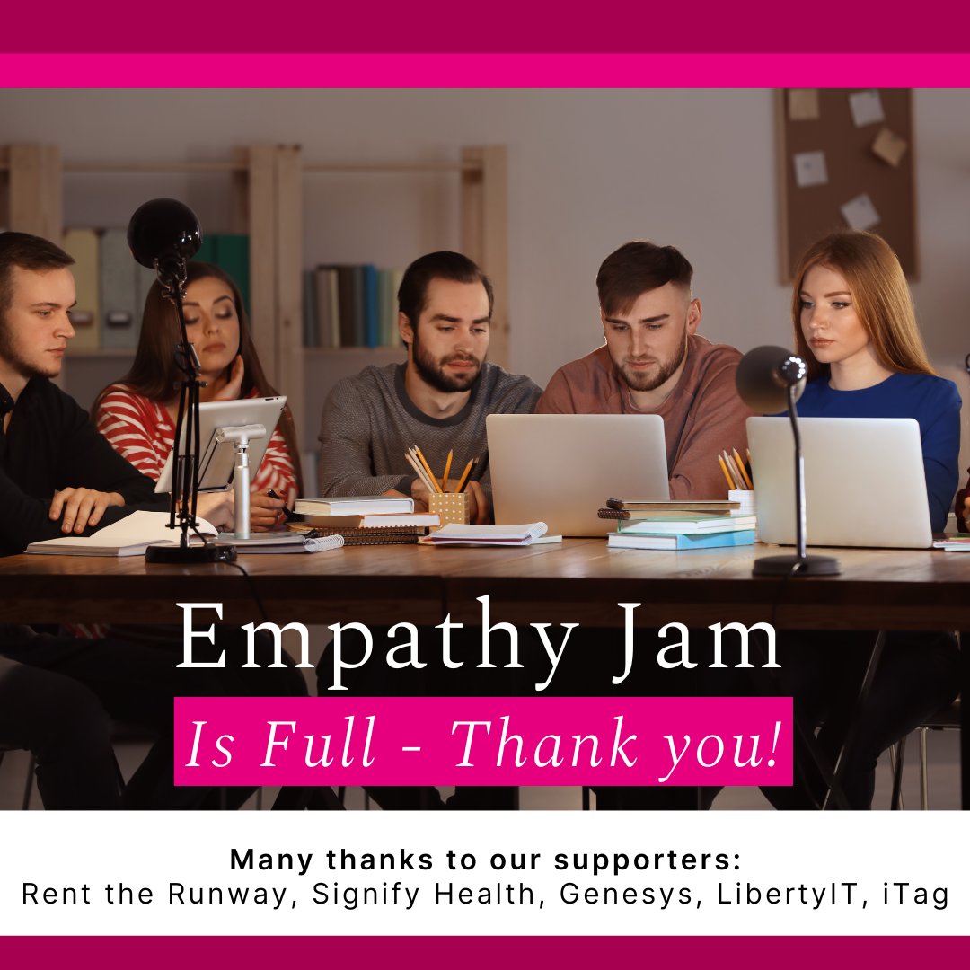 UniversityofGalwayCairnes (@galwaycairnes) on Twitter photo ๐จEmpathy Jam Galway is SOLD OUT!๐จ
Thanks to everyone who signed up!๐
Thanks to our amazing supporters for making this possible: @RentTheRunway, @SignifyHealth, <a href="/Genesys/">Genesys</a> , <a href="/Liberty_IT/">Liberty IT</a> & @iTagTech! Stay tuned for future <a href="/EmpathyGalway/">Empathy Jam Galway</a> events!
#EmpathyJamGalway #UX #Innovation ๐จEmpathy Jam Galway is SOLD OUT!๐จ
Thanks to everyone who signed up!๐
Thanks to our amazing supporters for making this possible: @RentTheRunway, @SignifyHealth, <a href="/Genesys/">Genesys</a> , <a href="/Liberty_IT/">Liberty IT</a> & @iTagTech! Stay tuned for future <a href="/EmpathyGalway/">Empathy Jam Galway</a> events!
#EmpathyJamGalway #UX #Innovation