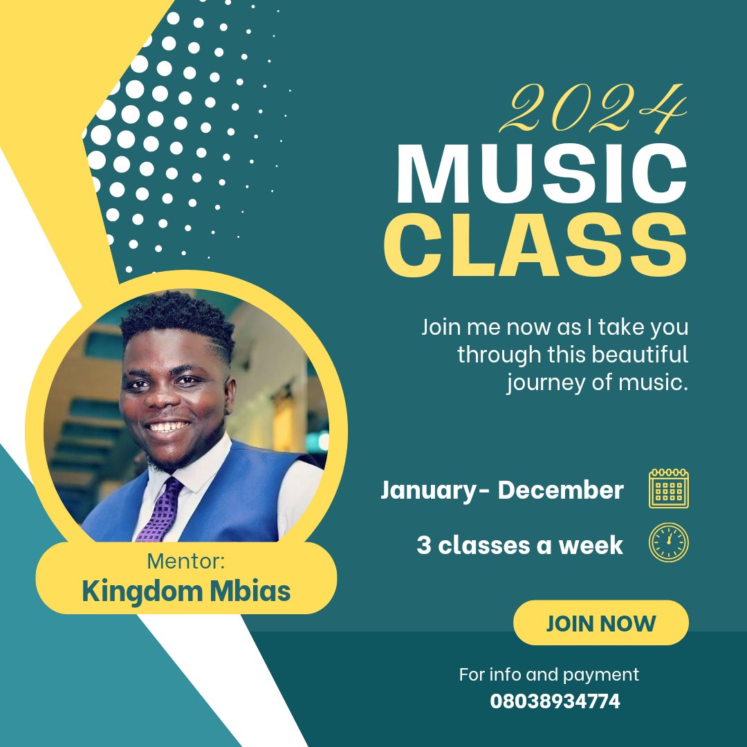 mr_kindom's tweet photo. Good day! 
My name is Kingdom Mbias. I know 2024 is almost out, but I can still be your Music Coach.
Let me tutor you in any area of music you desire. Let me write, compose and produce your songs. Let me handle that musical project.
Let me give you excellence. Thank you! https://t.co/eYPxpGpczv