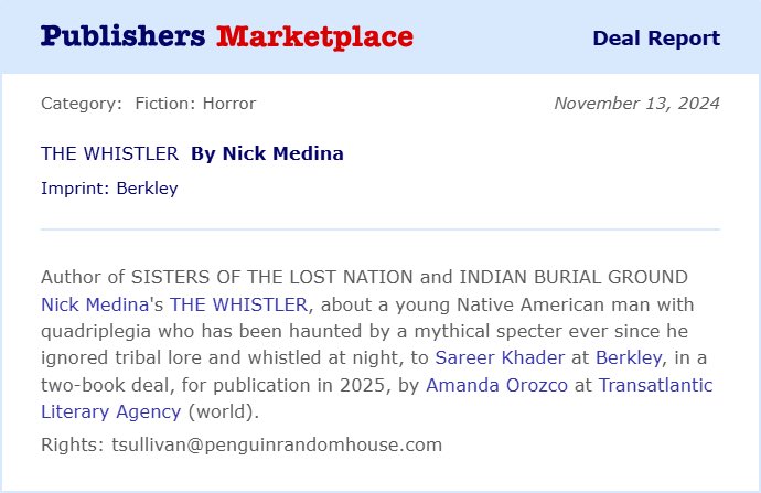 MedinaNick's tweet photo. Two more books!

So stoked that I get to do this again with @sareereer, @BerkleyPub, and @oczoroadnama.

Ghost hunting, haunted cabins, and cryptids ahead.

More soon.

#newbooks #newbook #horrorbooks #thrillerbooks #BookTwitter #booktwt #books https://t.co/ydat7x1zTJ