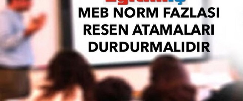 Bizler Norm fazlası mağduruyuz. #NormFazlasıResenMağduru <a href="/Yusuf__Tekin/">Yusuf Tekin</a> 
<a href="/RTErdogan/">Recep Tayyip Erdoğan</a> 
<a href="/yilmaznazif/">Nazif Yılmaz</a> 
<a href="/cftcblnt/">Bülent ÇİFTCİ</a>
<a href="/_aliyalcin_/">Ali YALÇIN</a> <a href="/TalipGeylan06/">Talip Geylan</a>
<a href="/leventkuruoglu/">Levent Kuruoğlu</a> <a href="/talatyavuz29/">Talat YAVUZ</a>
<a href="/RamazanCakirci/">Ramazan Çakırcı</a>
<a href="/alideniz02/">Ali DENİZ</a> <a href="/EgitimBirSen/">Eğitim-Bir-Sen</a>
<a href="/egitimis/">Eğitim-İş</a> <a href="/HurEgitimSen/">Hürriyetçi Eğitim Sen Genel Merkezi</a>
<a href="/turkegitimsen/">Türk Eğitim Sen</a>