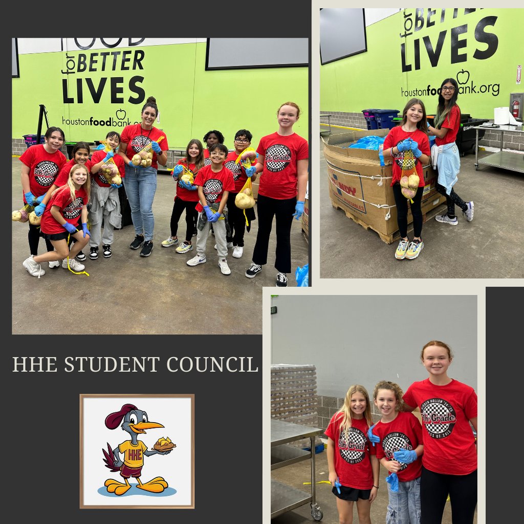HHE Student Council's day at the Food Bank was a reminder of the difference we can make when we come together for a common cause.  STUCO is proud to serve our community. Shine on Roadrunners!