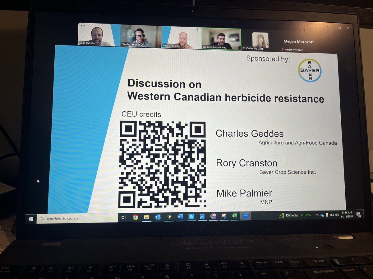 ⁦<a href="/Bayer4CropsCA/">Crop Science Canada</a>⁩ ⁦Appreciate you having me on your webinar this morning in our conversation on herbicide resistance. Always great to talk with ⁦<a href="/roars_rumblings/">Rory Cranston</a>⁩ &amp; ⁦<a href="/charlesmgeddes/">Charles Geddes</a>⁩, felt like we could have went on another hour!