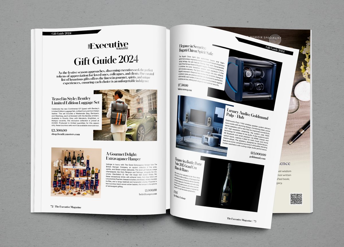 The Executive Magazine (@_the_executive) on Twitter photo Discover our exclusive luxury gift guide in the latest edition of The Executive Magazine.
With brands including: <a href="/BentleyMotors/">Bentley Motors</a> | <a href="/BritishHamper/">The British Hamper Company</a> | <a href="/BUBENZORWEG/">BUBEN&ZORWEG</a> | Goldmund | Porte Noire | and many more...
Available to read online now Discover our exclusive luxury gift guide in the latest edition of The Executive Magazine.
With brands including: <a href="/BentleyMotors/">Bentley Motors</a> | <a href="/BritishHamper/">The British Hamper Company</a> | <a href="/BUBENZORWEG/">BUBEN&ZORWEG</a> | Goldmund | Porte Noire | and many more...
Available to read online now