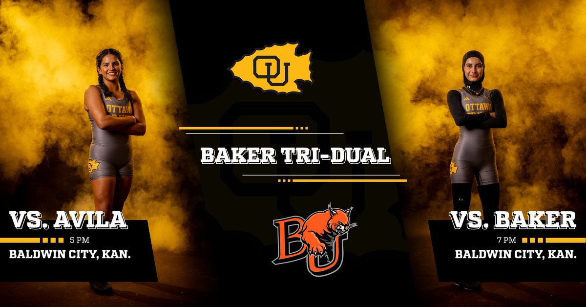 The #12 <a href="/OttawaUWomensWr/">Ottawa University Women's Wrestling</a> team is at the Baker Tri-Duals TODAY in Baldwin City, Kansas! Ottawa will face off against Avila at 5 PM and Baker at 7 PM

💻: heartconferencenetwork.com/baker/

#BraveNation