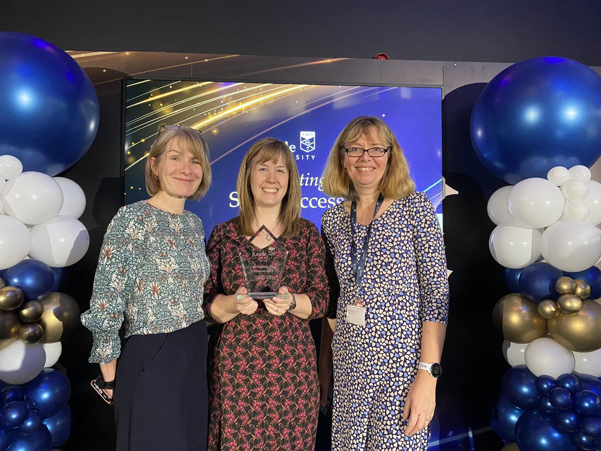 It was wonderful to receive an award at last night’s #CelebratingStaffSuccess event for our work on the Humanities placement modules. Thank you to the colleagues who nominated us! 💚