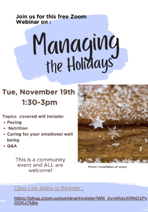 There is an upcoming community event hosted by the Complex Chronic Diseases Program in Providence Health Authority. Please share widely with patients and providers. All are welcome, including providers.

Click below to Register:  phsa.zoom.us/webinar/regist…
