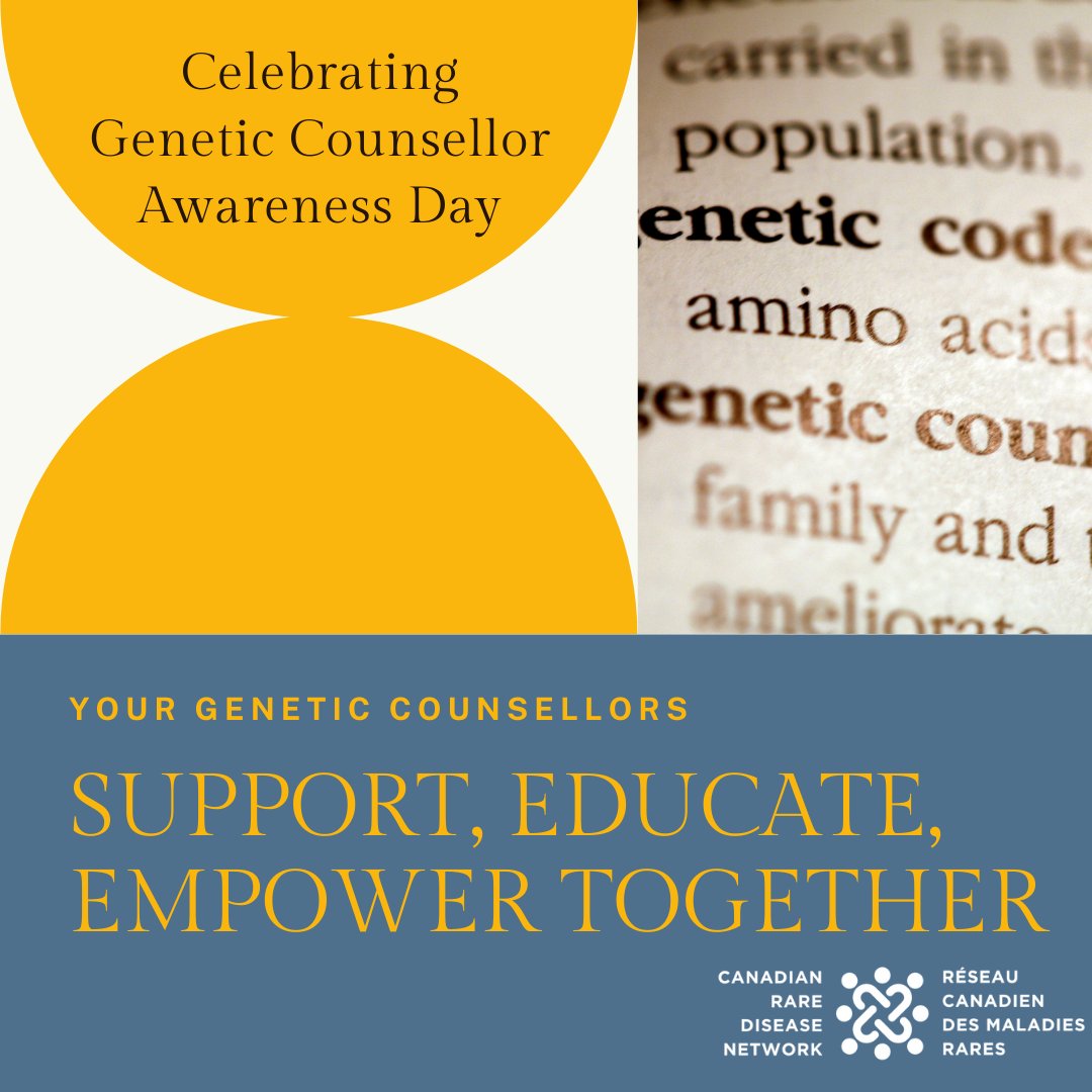 🧬Today, on #GeneticCounsellorAwarenessDay, we’re celebrating the invaluable role that genetic counsellors play in transforming the lives of individuals and families affected by #RareDiseases!

To learn more about genetic counselling, head to: cagc-accg.ca