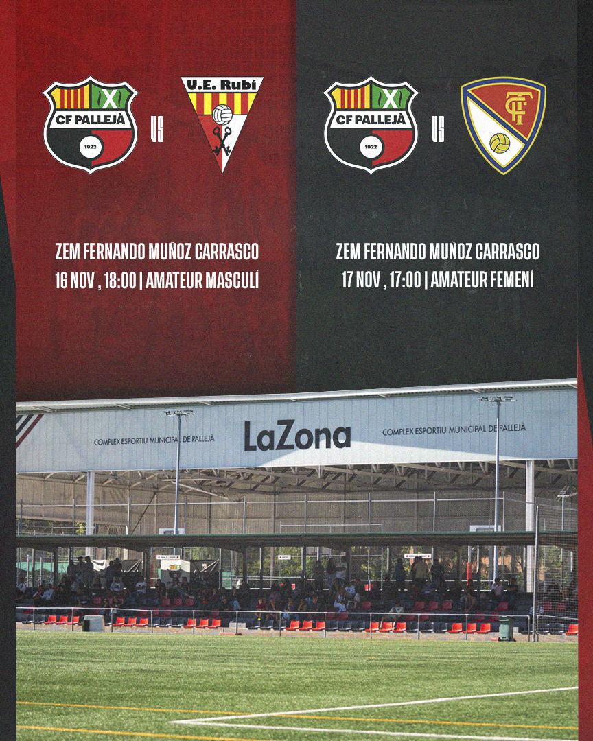 🔴⚫️ PARTITS DE LA SETMANA 🔴⚫️

▪️ Primer equip Masculí 🏆

🆚 @uerubi_1912
🏟 CAMP DE FUTBOL ZEM FERNANDO MUÑOZ CARRASCO
📆 Dissabte 16 a les 18:00 h

▪️ Primer equip Femení 🏆

🆚 @terrassafc
🏟 CAMP DE FUTBOL ZEM FERNANDO MUÑOZ CARRASCO
📆 Diumenge 17 a les 17:00 h