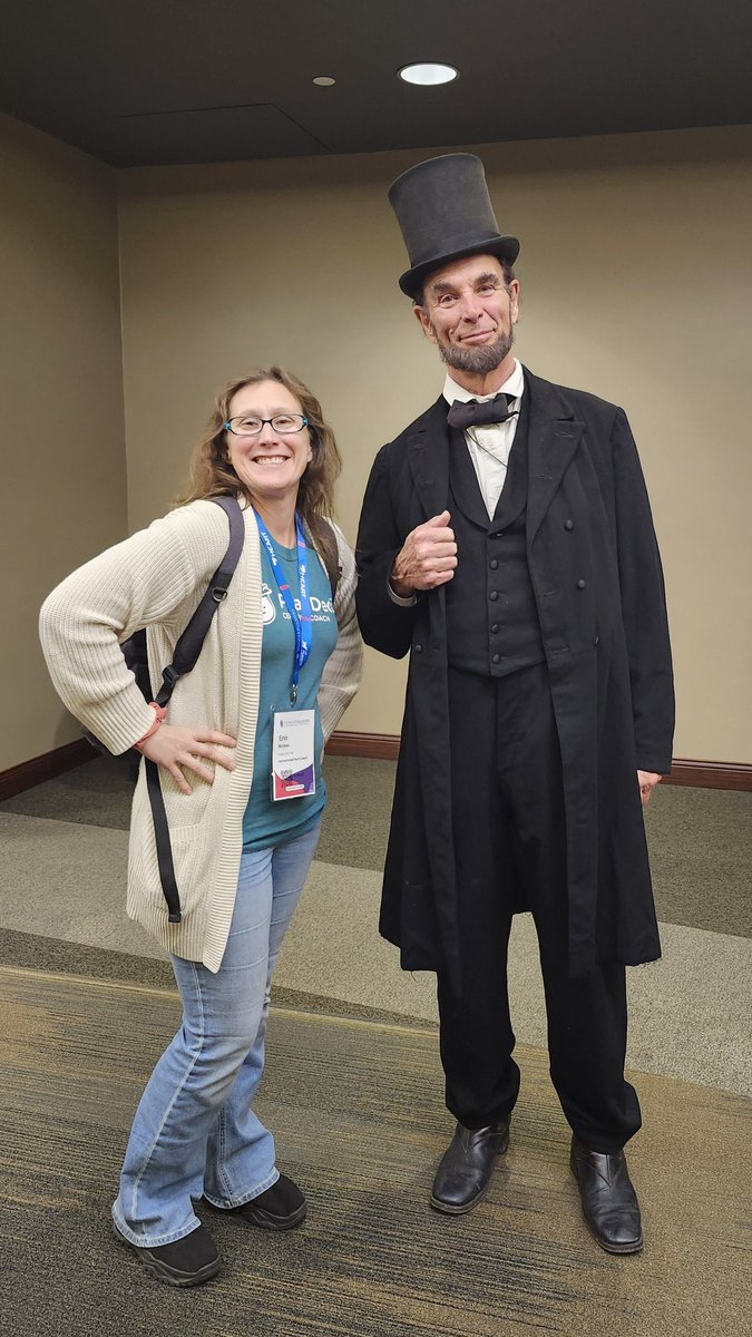 Erin Buteau (@teachittrainer) on Twitter photo I jumped in my time machine this morning to meet the 16th president! What did you do at #IETC24? <a href="/ILEdTechCon/">IETC (Illinois Education & Technology Conference)</a> I jumped in my time machine this morning to meet the 16th president! What did you do at #IETC24? <a href="/ILEdTechCon/">IETC (Illinois Education & Technology Conference)</a>