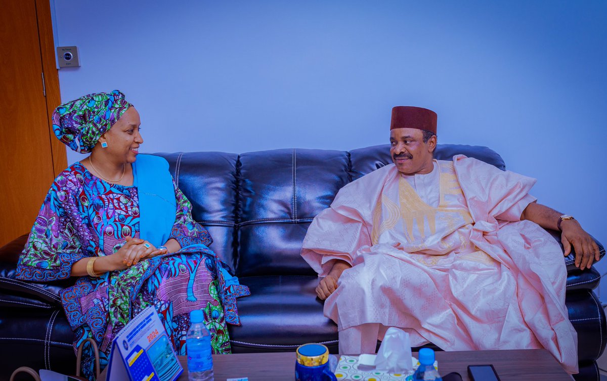 The Special Adviser to the President on Policy and Coordination <a href="/hadizabalausman/">Hadiza Bala Usman</a> paid a courtesy visit to the Honorable Minister of Transportation <a href="/SenAlkali/">Sen. Sa'idu Ahmed Alkali</a>