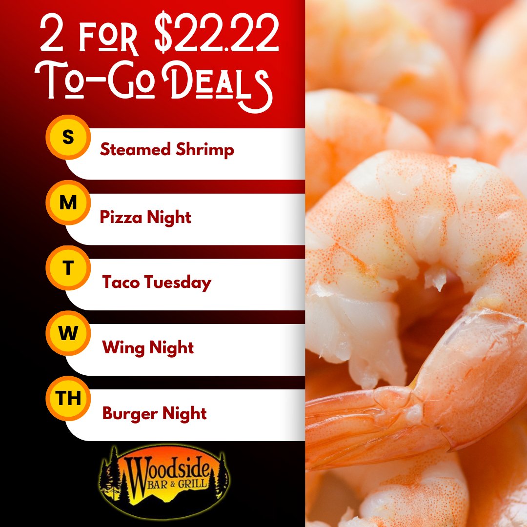 WoodsideBnG's tweet image. Take home a delicious surprise with our takeout daily specials! Perfect for an easy and tasty meal. 🍽️🚗 #WoodsideTakeout #DailySpecials #EasyEats