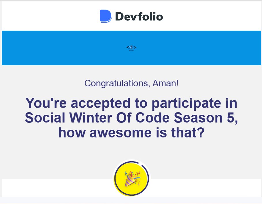 KuwarDevv's tweet image. 🌟 Honored to share that I’ve been selected for Social winter of code @_SWOC_ ❄️—an open-source program focused on collaboration & problem-solving! 🚀Excited to learn, grow, and contribute to impactful projects! 🌍💻
#SocialWinterOfCode #OpenSource #Coding #Innovation #Learning