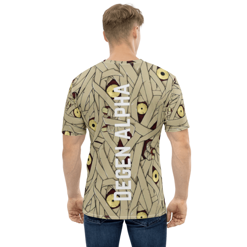 👕👀 Look Closer, See More! Dive into the details with our All-Over Print Men's Crew Neck T-Shirt, designed in a unique collaboration with <a href="/DegenAlphaxyz/">Degen Alpha 💀</a> ! 🌌🎨

This isn't just a t-shirt; it's a statement. Featuring an intricate, eye-catching design full of hidden depths and