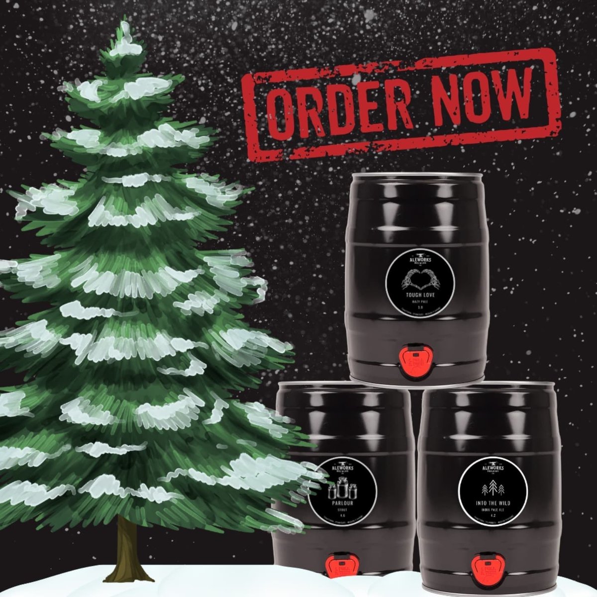 Aleworksbrewing's tweet photo. Fancy some Aleworks beer at home this Christmas ?

Pre order your kegs now on our website for collection from the brewery on the 14th and 15th of December. There will be free beer, mince pies and festive fun for all collections!

Limited stock so get your orders in now! 🍻 https://t.co/nSPgeDGeRp
